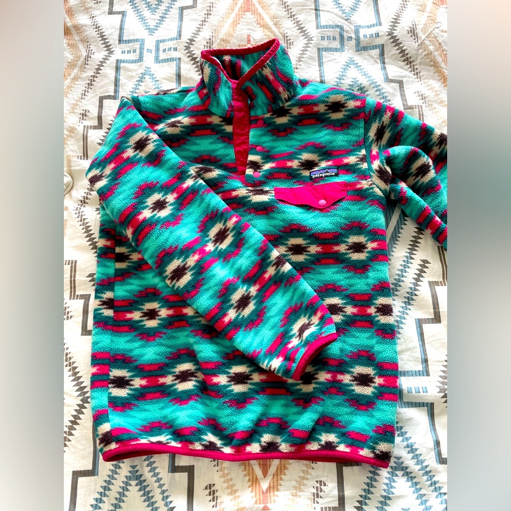 Patagonia Synchilla Aztec fleece snap T-pullover Aztec Navajo